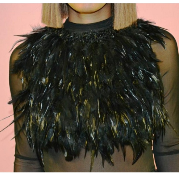 ❗LAST ONE❗Sheer Feather Top - Picture 2 of 4